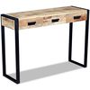 vidaXL Конзолна маса, 3 чекмеджета, твърдо мангово дърво, 110x35x78 cм