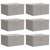 vidaXL Кутия за съхранение 6 бр. Нетъкан текстил 50 x 30 x 25 cm Сиво