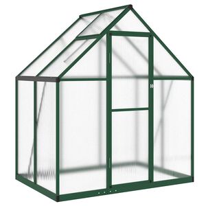 vidaXL Оранжерия с основа рамка зелен 169x114x195 см алуминий