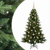 vidaXL Изкуствена коледна елха с топки 120 см 150 LED светодиода