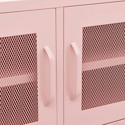 vidaXL ТВ шкаф, розов, 105x35x50 см, стомана