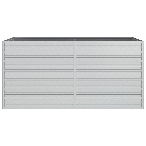 vidaXL Повдигната градинска леха, 160x80x77 см, стомана, сребриста