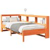 vidaXL Легло с етажерка за книги, без матрак, 100x200 см, бор масив