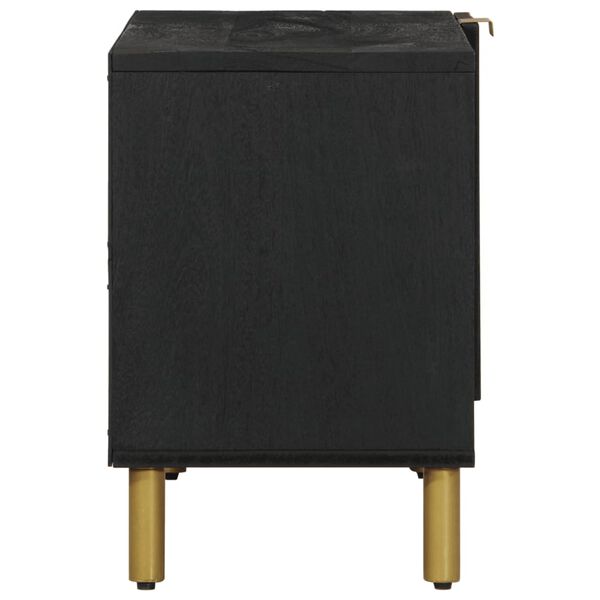 vidaXL ТВ шкаф, черен, 80x33x46 см, инженерно дърво