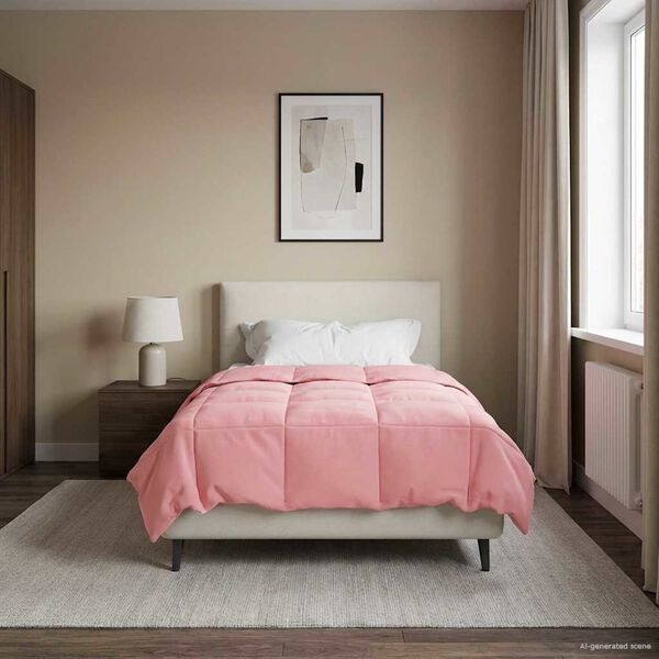 vidaXL Пълно годишно юрганче Патичено Розово 135 x 200 cm Микрофибър