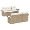 vidaXL Градински Софа Комплект с възглавница 7 pcs Бежово полиратан