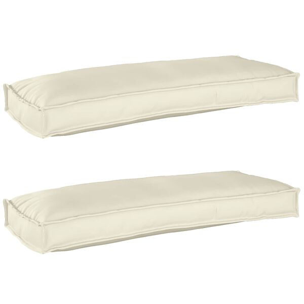 vidaXL Комплект възглавници за палет 2 pcs Крем 100 x 40 x 8 см