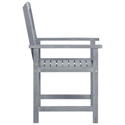 vidaXL Градински столове, 2 бр, сиви, акация масив