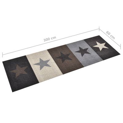 vidaXL Кухненско килимче, перимо, звезди, 60x300 см