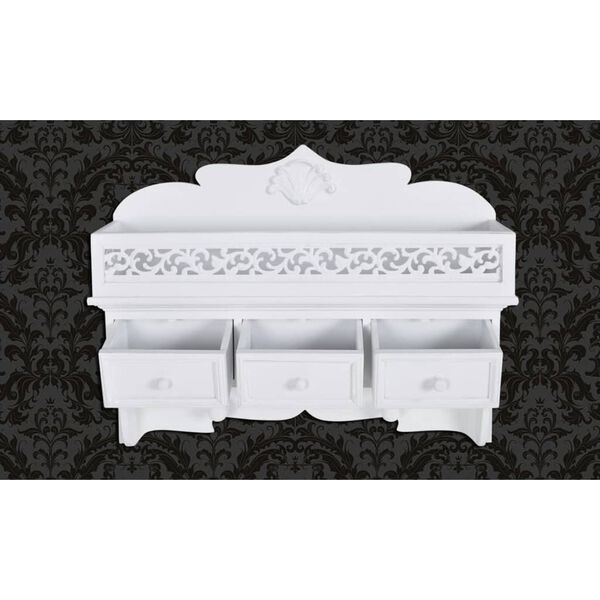 Стенен рафт закачалка с 3 чекмеджета и 2 куки