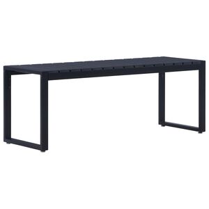 vidaXL Градинска пейка, 120,5 см, PS дъска, черна