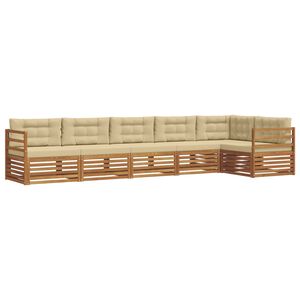 vidaXL Комплект дивани за открито 6 pcs Натурален и Бежов