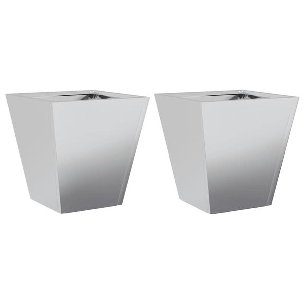 vidaXL Градински кашпи, 2 бр, 30x30x30 см, поцинкована стомана