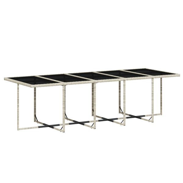 vidaXL Градински комплект с възглавници 11 части, светлосив полиратан