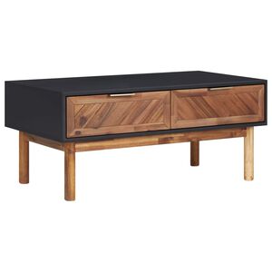 vidaXL Маса за кафе, 90x50x40 см, акация масив и МДФ
