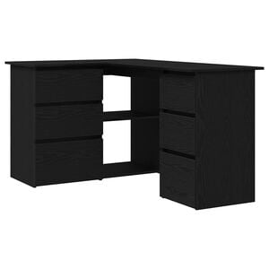 vidaXL Бюро Черния дъб Инженерна дървесина 145 x 100 x 76 см