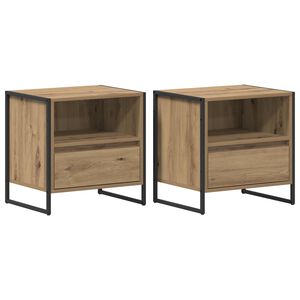 vidaXL Нощно шкафче 2 бр. Дъб артизан 50 x 39,5 x 50 см