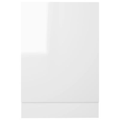 vidaXL Панел за съдомиялна машина, бял гланц, 45x3x67 см, ПДЧ