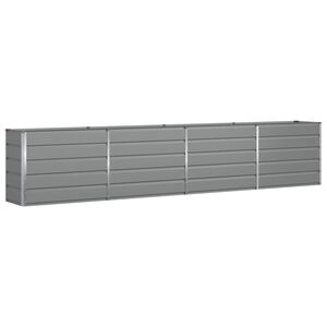 vidaXL Кашпа Светлосиво 385 x 50 x 75 см Галванизирана стомана