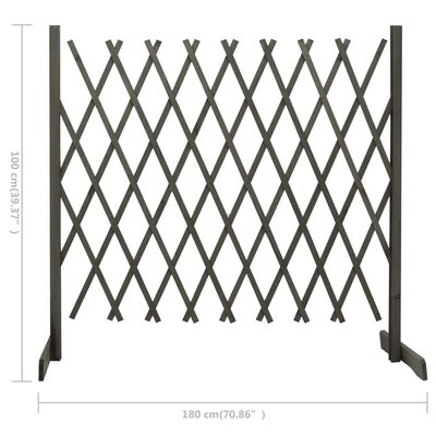 vidaXL Градинска оградна решетка, сива, 180x100 см, чам масив