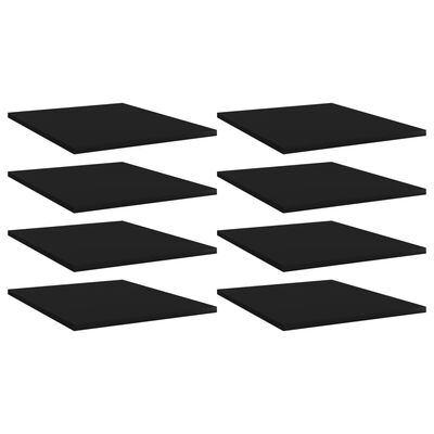 vidaXL Рафтове за етажерка, 8 бр, черни, 40x50x1,5 см, ПДЧ