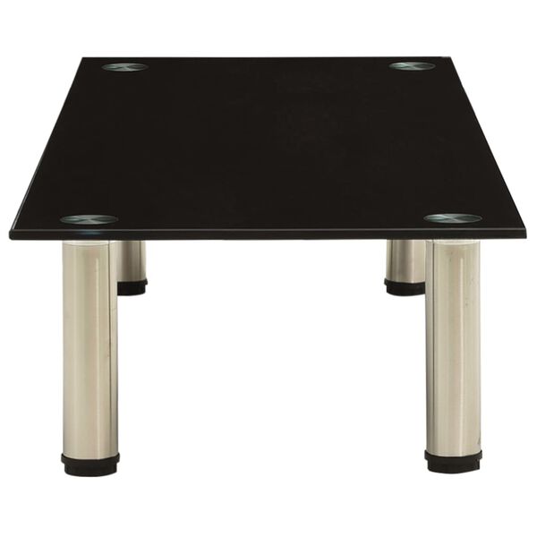 vidaXL Поставка за телевизор, черна, 100x35x17 см, закалено стъкло