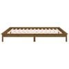 vidaXL Рамка за легло с LED меденокафява 160x200 см масивно дърво