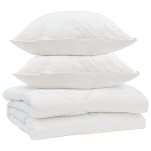 vidaXL Завивка с възглавница 3 pcs Бяло Микрофибър