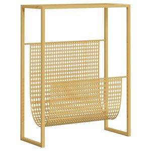 vidaXL Поставка за списания, златиста, 35x15x45 см, стомана