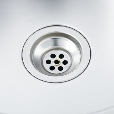 vidaXL Кухненска мивка с две корита, сребриста, 1200x600x155 мм, инокс