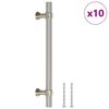 vidaXL Дръжки за шкафове, 10 бр, сребристи, 128 мм, неръждаема стомана
