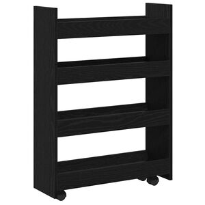 vidaXL Тесен Тролей за Съхранение Черния дъб 60 x 20 x 82 см