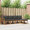 vidaXL Комплект дивани за открито 5 pcs Натурален и Антрацит