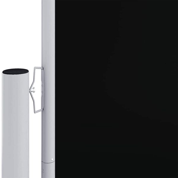 vidaXL Прибираща се странична тента, черна, 180х600 см