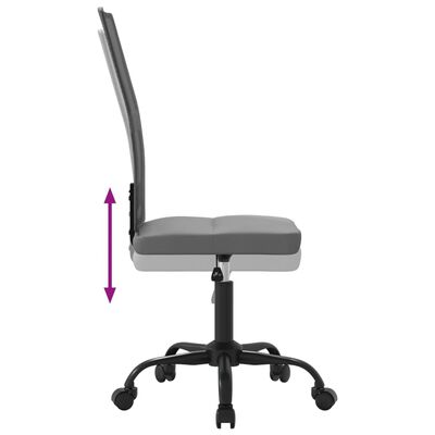 vidaXL Офис стол с регулируема височина, сив, мрежеста материя