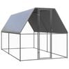 vidaXL Външна клетка за пилета, 2x4x2 м, поцинкована стомана