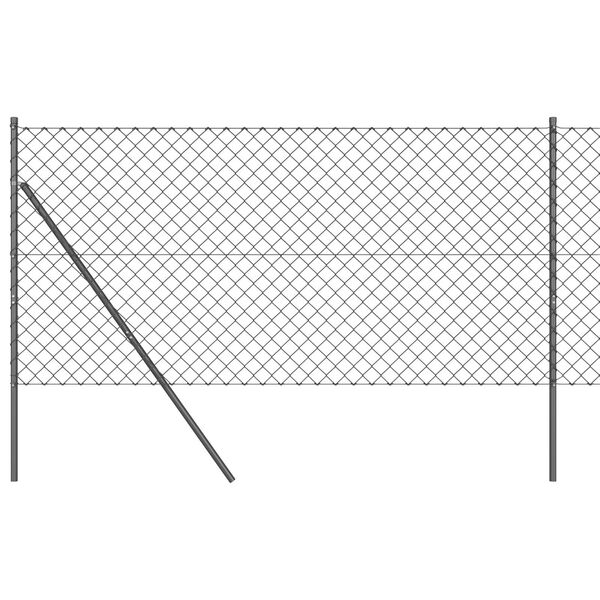 vidaXL Стълб за ограда. Сив 10 x 1,4 м (мрежа 60 x 60 мм)
