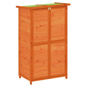 vidaXL Градинска барака за инструменти кафява 83x57x140 см бор масив