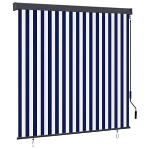 vidaXL Ролетна щора Синьо и бяло 180 x 250 cm Текстил и Алуминий