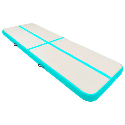 vidaXL Надуваем дюшек за гимнастика с помпа, 500x100x20 см, PVC, зелен