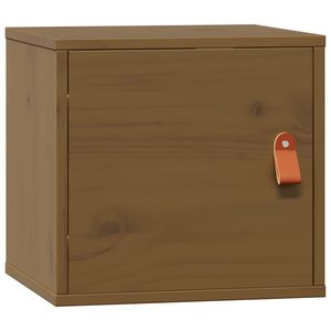 vidaXL Стенен шкаф, меденокафяв, 31,5x30x30 см, борово дърво масив