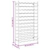vidaXL Стойка за вино за 72 бутилки, бяла, метална