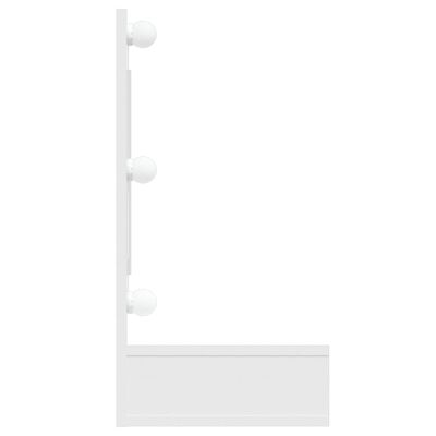 vidaXL Огледален шкаф с LED, бял, 90x31,5x62 см