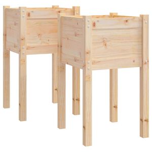 vidaXL Градински сандъци, 2 бр, 40x40x70 см, борово дърво масив