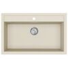 vidaXL Гранитна кухненска мивка с едно корито, бежова