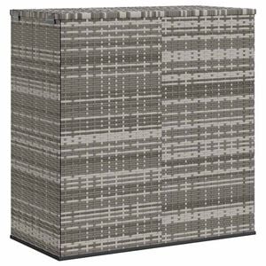 vidaXL Кутия за градински възглавници PE ратан 100x49x103,5 см сива