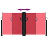 vidaXL Прибираща се странична тента, червена, 120x1200 см