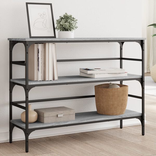 vidaXL Конзолна маса, сив сонома, 100x32x75 см, инженерно дърво