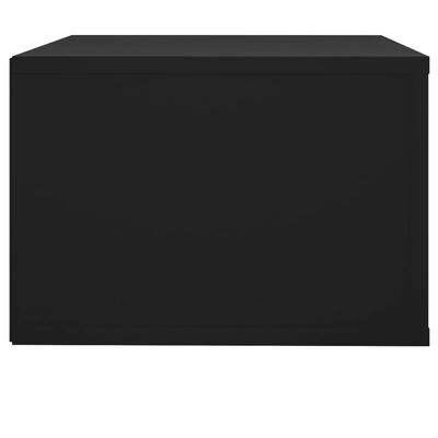 vidaXL Нощно шкафче за стенен монтаж, черно, 50x36x25 см