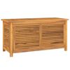 vidaXL Градинска кутия за съхранение с чанта, 114x50x58 см, тик масив